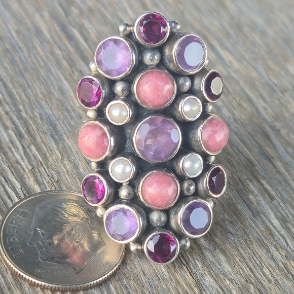 Nicky Butler 925 Sterling Silver Designer Opal Amethyst Rhodolite Garnet Ring NB - Picture 3 of 16